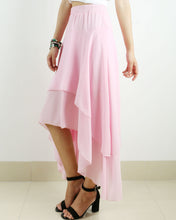 Load image into Gallery viewer, Women's chiffon skirt, asymmetrical skirt, elastic waist skirt, customized summer skirt(Q1004)