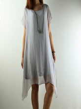 Load image into Gallery viewer, Women's modal layered Casual asymmetrical Tunic dress/Short Sleeves Chiffon Dress/Summer Silk Dress/Oversized dress(Q1941) - lijingshop