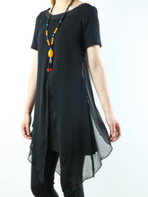 Load image into Gallery viewer, Womens Short Sleeve tunic Top/Printed Tunic Dress/Plus Size Tunic Top/Oversized T-shirt/Asymmetrical Dress(Y1702S) - lijingshop