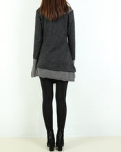 Load image into Gallery viewer, Women's Asymmetrical knit sweater tunic dress/plus size oversized tunic dress/casual customized tunic top/pullover sweater(Y1673)