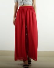 Load image into Gallery viewer, Women's yoga pants, chiffon skirt pants, wide leg pants,summer trousers, oversized casual customized pants (K1712)