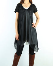 Load image into Gallery viewer, Women's layered tunic dress set, 2 pieces dress, cotton tank dress, chiffon dress, short sleeve dress, summer dress (Q1505)