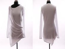 Load image into Gallery viewer, Cotton t-shirt/Long Sleeve Tunic Dress/Asymmetrical Cotton Top/Customized shirt/Tunic Top for Leggings(Y1704) - lijingshop