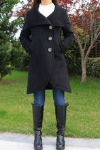 Load image into Gallery viewer, Women's Wool Cashmere Coat/ Button Down Jacket/Winter coat/Asymmetrical Overcoat/Plus Size Jacket/Casual Customized Jacket/oversized Coat(Y1225) - lijingshop