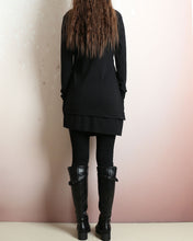 Load image into Gallery viewer, Rib knit top, Cotton tunic dress with thumbhole, cotton tunic dress, long sleeve tunic, tunic top for leggings,lightweight sweater (Y2169)