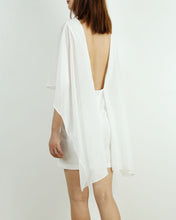 Load image into Gallery viewer, Backless dress, white cape dress, sexy dress, oversized chiffon dress, kaftan Dress, summer dress, evening dress, beach Dress(Q1019)