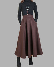 Load image into Gallery viewer, Women maxi skirt/wool skirt/flared skirt/winter skirt/ankle length skirt(Q1806)