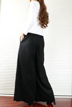 Load image into Gallery viewer, Women's wool skirt pants/plus size trousers/wide leg pants/customized trousers/black pants (K1206) - lijingshop