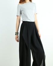 Load image into Gallery viewer, Short sleeve cotton top, off shoulder shirt, T-shirts for women, customized top, black white t-shirt, summer top(Y1009S)