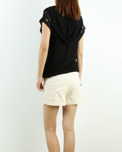 Load image into Gallery viewer, Womens lace modal t-shirt, short sleeve hoodie top, customized T-shirt, asymmetry clothing, Boho t-shirt, Sleeveless top(Y3118S)