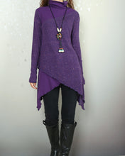 Load image into Gallery viewer, Women's asymmetrical pullover sweater/oversized knit top/customized tunic top/maternity dress(Y1999)