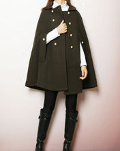 Load image into Gallery viewer, Wool cape coat, wool poncho, wool cloak jacket, winter coat, wool cloak(Y2164)
