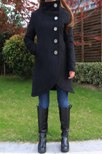 Load image into Gallery viewer, Winter coat/Asymmetrical Overcoat/ Button Down Jacket/Women's Wool Cashmere Coat/Plus Size Jacket/Casual Customized Jacket/oversized Coat(Y1225) - lijingshop