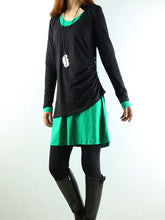 Load image into Gallery viewer, Women's Dress Set/V-neck cotton dress/Boho Cotton Layered Tunic Dress Set/long sleeve top(Q1702) - lijingshop