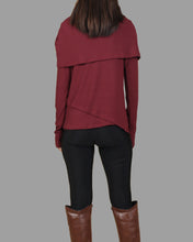 Load image into Gallery viewer, Women's Asymmetrical Knit Top/black top/Poncho top/Oversized t-shirt/casual top/customized top( Y3125)