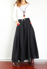 Load image into Gallery viewer, Women's skirt with pockets/ linen Skirt/long skirt/A-line skirt/maxi skirt/low waist skirt(Q1008) - lijingshop