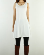 Load image into Gallery viewer, Women's layered tunic dress set, 2 pieces dress, cotton tank dress, chiffon dress, short sleeve dress, summer dress (Q1505)