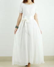 Load image into Gallery viewer, Bridesmaid dress, Women's Chiffon Long Dress, White dress, wedding dress, maxi dress, evening dress(Q1010)