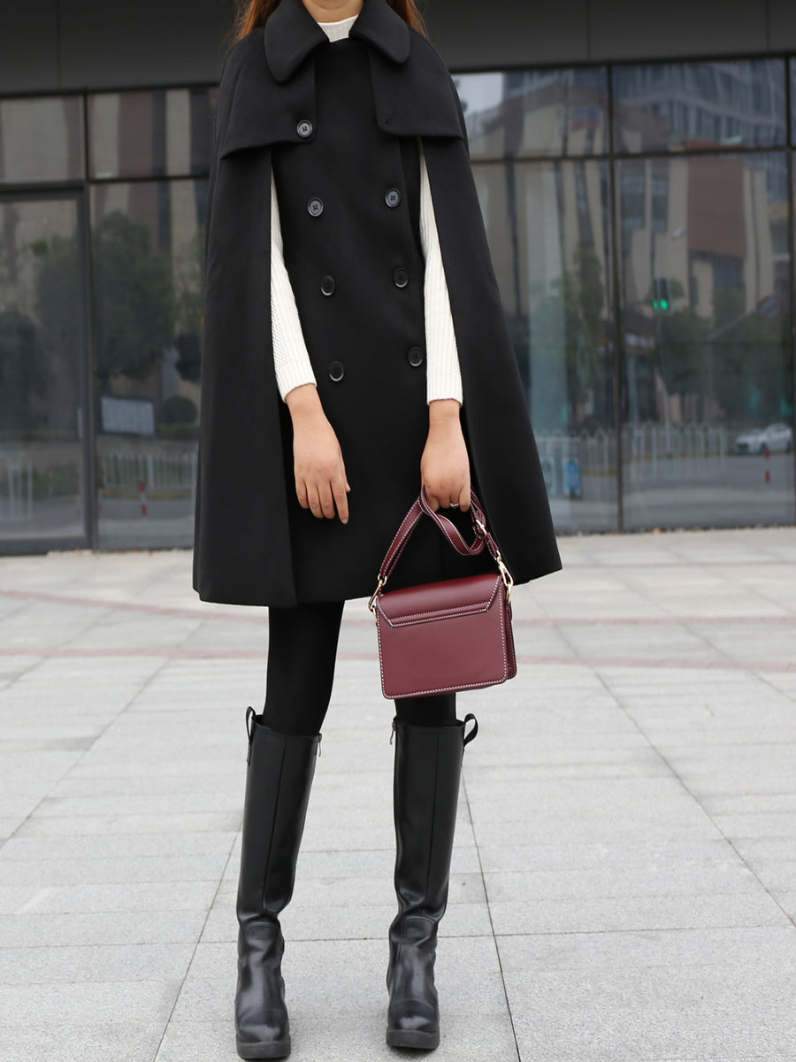 Women's cashmere and woolen cape coat/ woolen poncho