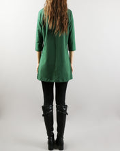 Load image into Gallery viewer, Cotton t-shirt, 3/4 sleeve cotton tunic top, Boho tunic tops, casual loose t-shirt, women's dark blue long tops(Y2008)