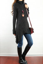 Load image into Gallery viewer, Women's pullover sweater/black tunic top/cotton t-shirt/long sleeve tops(Y1999) - lijingshop
