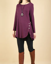 Load image into Gallery viewer, Women's cotton tunic dress/wine red top/ gray tunic top/plus size top/oversized t-shirt/customized dress (Y1937)
