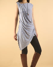Load image into Gallery viewer, Asymmetrical Cotton Tank Top/Sleeveless Tunic Dress/cotton t-shirt/Customized shirt/Tunic Top for Leggings(Y1704S)