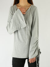 Load image into Gallery viewer, Women's bell sleeve bottoming top/cotton t-shirt/plus size oversized casual customized top(Y1830) - lijingshop