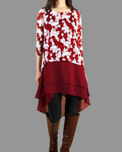 Load image into Gallery viewer, Oversize Chiffon Slip Dress/3/4 Sleeve lace Top/Maternity Tunic Dress/Plus Size Tunic Top(Q1801)