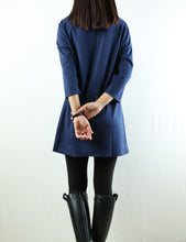 Load image into Gallery viewer, Womens tunic dress/3/4 sleeve crew neck tunic top/oversized dress/A-line casual dress (Q1943) - lijingshop