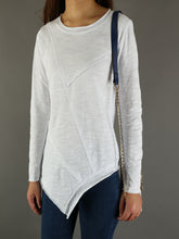 Load image into Gallery viewer, Women's Asymmetrical top/Cotton t-shirt/Long Sleeves Top/Crew Neck T-shirt/Customized Plus Size Clothing(Y1821) - lijingshop