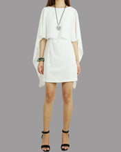Load image into Gallery viewer, Backless dress, white cape dress, sexy dress, oversized chiffon dress, kaftan Dress, summer dress, evening dress, beach Dress(Q1019)