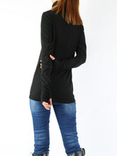 Load image into Gallery viewer, Women's cotton bottoming top/thumb-hole sleeve t-shirt/black top/plus size customized top(Y2019) - lijingshop