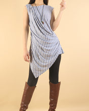 Load image into Gallery viewer, Asymmetrical Cotton Tank Top/Sleeveless Tunic Dress/cotton t-shirt/Customized shirt/Tunic Top for Leggings(Y1704S)