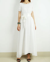 Load image into Gallery viewer, Bridesmaid dress, Women's Chiffon Long Dress, White dress, wedding dress, maxi dress, evening dress(Q1010)