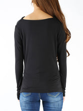 Load image into Gallery viewer, Modal Cotton draping long sleeve T-shirt/modal top/soft cotton shirt(Y1802) - lijingshop