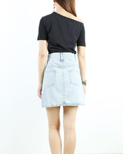 Load image into Gallery viewer, off shoulder shirt, Short sleeve cotton top, T-shirts for women, customized top, black white t-shirt, summer top(Y1009S)