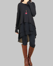 Load image into Gallery viewer, Chiffon Tunic dress Set/Women's Sweater Dress /Strap Dress/Slip Chiffon Dress/Oversized Sweaters/Plus Size Sweater Dress/Fall Outfits(Q1801M)