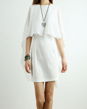 Load image into Gallery viewer, Backless dress, white cape dress, sexy dress, oversized chiffon dress, kaftan Dress, summer dress, evening dress, beach Dress(Q1019)