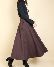 Load image into Gallery viewer, Women maxi skirt/wool skirt/flared skirt/winter skirt/ankle length skirt(Q1806)