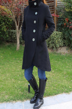 Load image into Gallery viewer, Winter coat/Asymmetrical Overcoat/ Button Down Jacket/Women's Wool Cashmere Coat/Plus Size Jacket/Casual Customized Jacket/oversized Coat(Y1225) - lijingshop