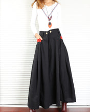 Load image into Gallery viewer, Women's linen Skirt/skirt with pockets/long skirt/A-line skirt/maxi skirt/low waist skirt(Q1008) - lijingshop