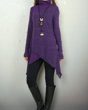 Load image into Gallery viewer, Women's asymmetrical pullover sweater/oversized knit top/customized tunic top/maternity dress(Y1999)
