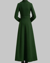 Load image into Gallery viewer, Wool coat women, winter coat, long jacket, double breasted jacket, coat dress, Green wool long coat, warm coat, plus size coat Y037