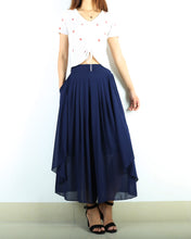 Load image into Gallery viewer, Women's elastic waist skirt pants/wide leg trousers/chiffon yoga skirt pants/oversized pants(K1710)