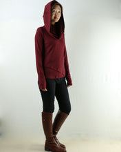 Load image into Gallery viewer, Women's Asymmetrical Knit Top/black top/Poncho top/Oversized t-shirt/casual top/customized top( Y3125) - lijingshop