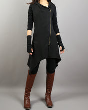 Load image into Gallery viewer, Women trench coat, cotton jacket, Long jacket, knit Trench Coat, Belt jacket, Handmade Coat, tencel jacket(Y1179)