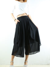 Load image into Gallery viewer, Women's wide leg trousers/chiffon yoga skirt pants/oversized pants/elastic waist pants(K1710) - lijingshop