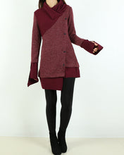Load image into Gallery viewer, oversize sweater/ knit sweater tunic dress/plus size tunic dress/casual customized tunic top/pullover sweater(Y1673)