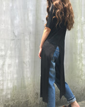 Load image into Gallery viewer, Women's modal cotton tunic dress/plus size tunic dress/short sleeve dress/asymmetrical top/customized black dress(Y1943) - lijingshop